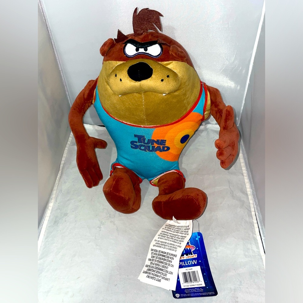 Space Jam A New Legacy Taz Plush Cuddle Decorative Pillow Buddy Brown 14" NEW - Picture 1 of 8